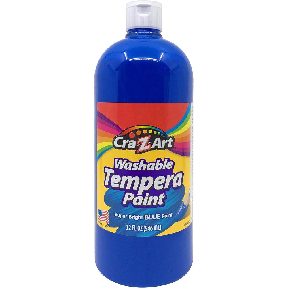 image:imageCraZArt Washable Tempera Paint Blue 32 Oz BottleBlue