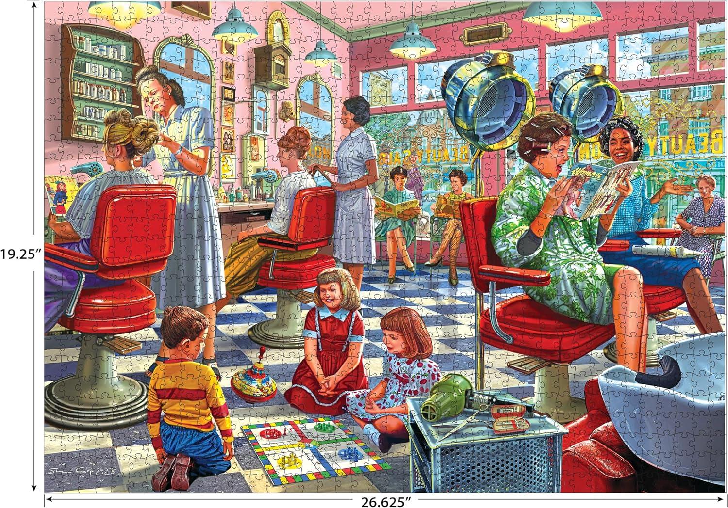 image:imageRoseArt  Back to the Past  Gardening with Mom 1000 Piece Jigsaw Puzzle  Vintage Retro Garden Scene Puzzle for Adults  Finished Size 26625 x 1925 Made in USAHairdresser Beaury Parlor