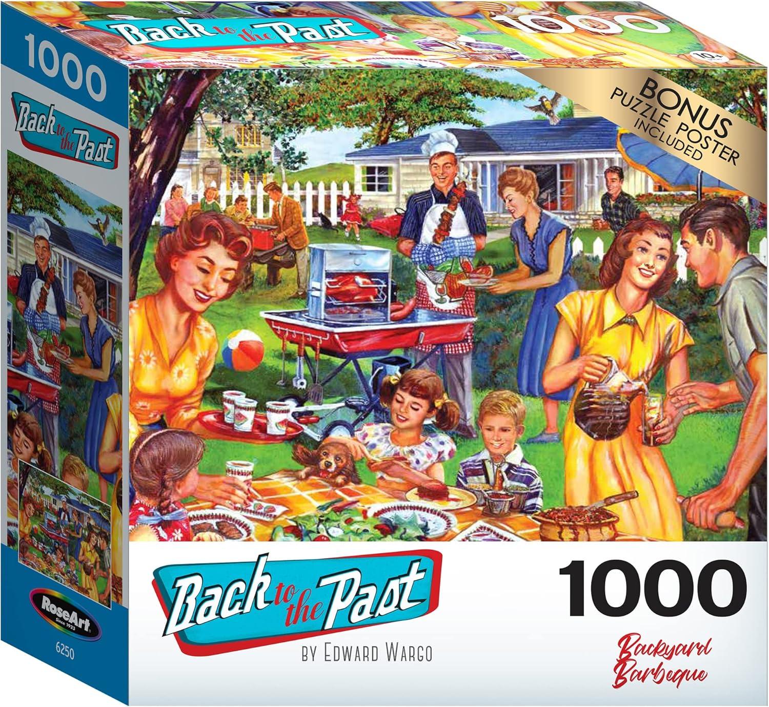 image:imageRoseArt  Back to the Past  Gardening with Mom 1000 Piece Jigsaw Puzzle  Vintage Retro Garden Scene Puzzle for Adults  Finished Size 26625 x 1925 Made in USABackyard BBQ