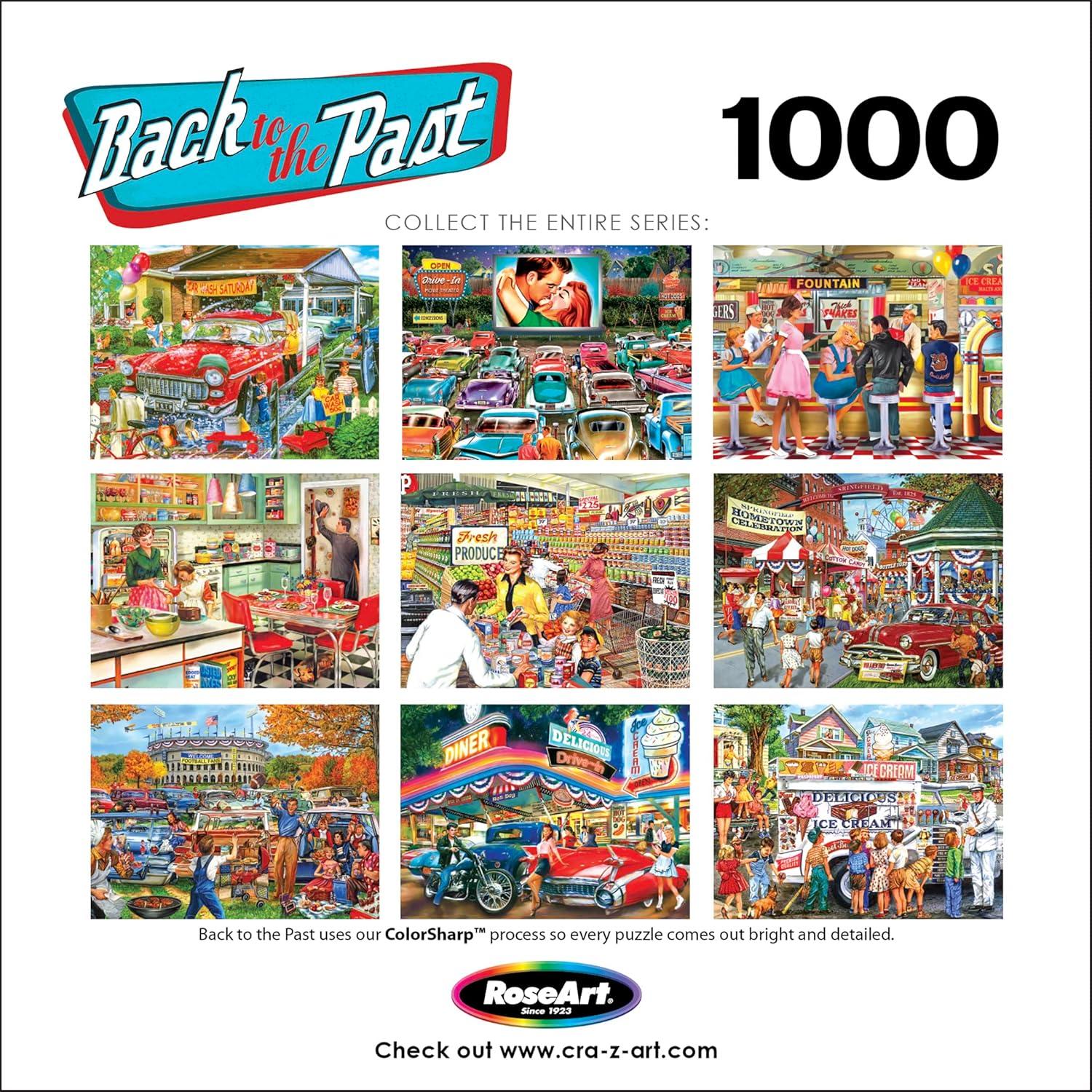 image:imageRoseArt  Back to the Past  Gardening with Mom 1000 Piece Jigsaw Puzzle  Vintage Retro Garden Scene Puzzle for Adults  Finished Size 26625 x 1925 Made in USABackyard BBQ