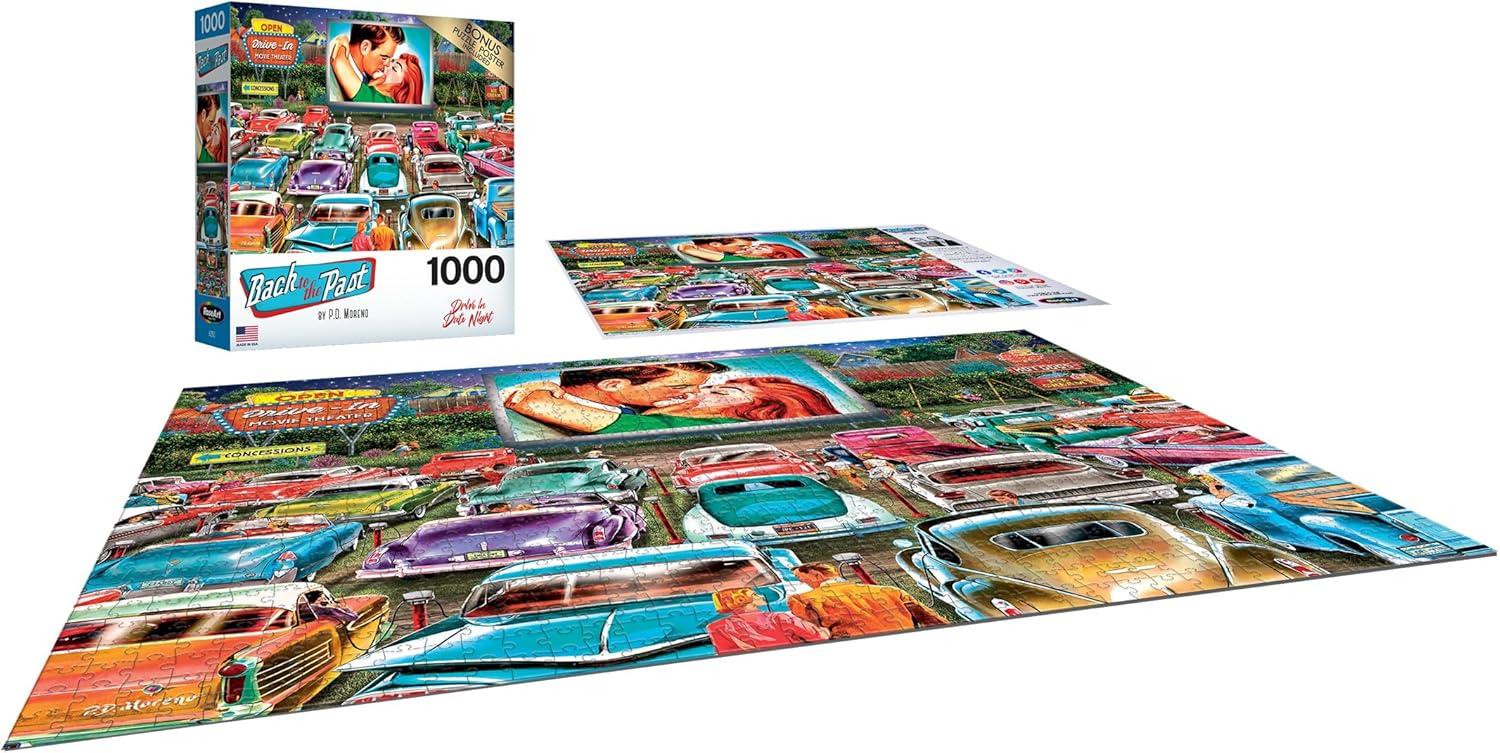 image:imageRoseArt Back to the Past Gardening with Mom 1000 Piece Jigsaw Puzzle Vintage Retro Garden Scene Puzzle for Adults Finished Size 26625 x 1925 Made in USADriveIn Date Night
