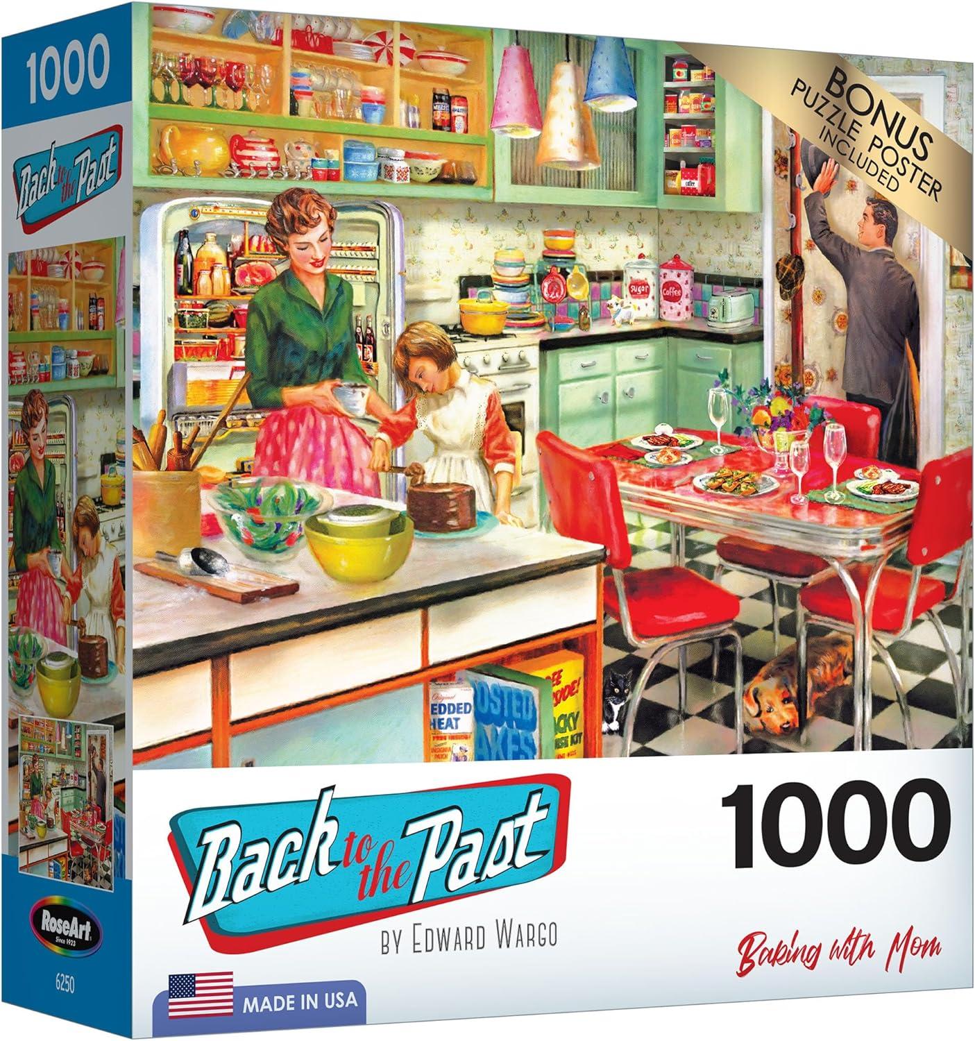 image:imageRoseArt  Back to the Past  Gardening with Mom 1000 Piece Jigsaw Puzzle  Vintage Retro Garden Scene Puzzle for Adults  Finished Size 26625 x 1925 Made in USABaking with Mom