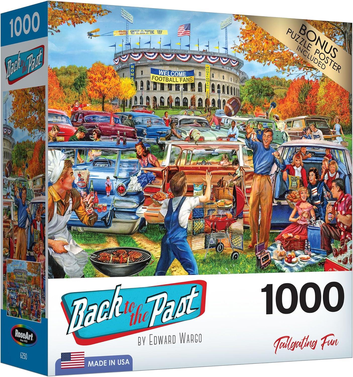 image:imageRoseArt Back to the Past Gardening with Mom 1000 Piece Jigsaw Puzzle Vintage Retro Garden Scene Puzzle for Adults Finished Size 26625 x 1925 Made in USATailgating Fun