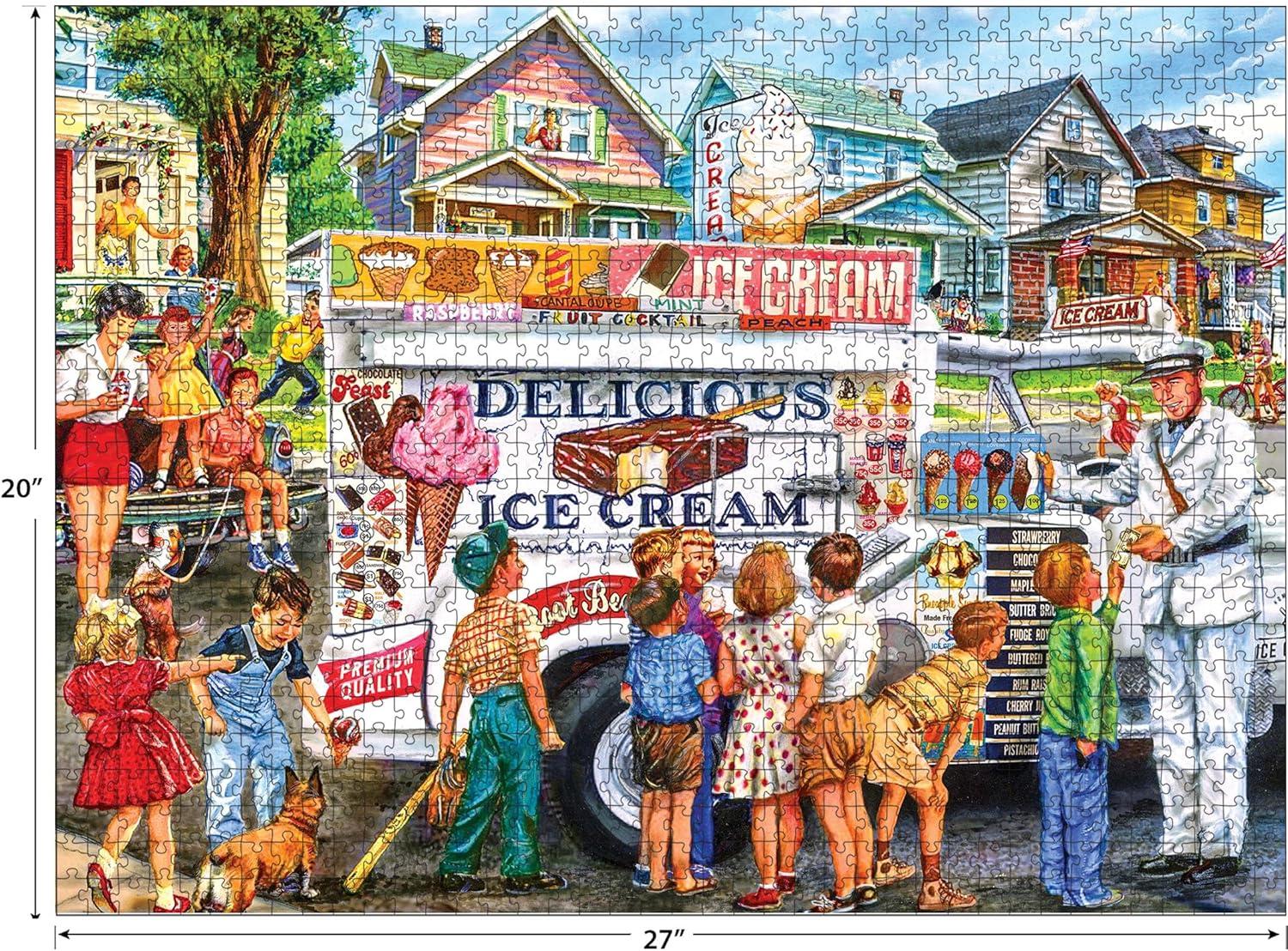 image:imageRoseArt  Back to the Past  Gardening with Mom 1000 Piece Jigsaw Puzzle  Vintage Retro Garden Scene Puzzle for Adults  Finished Size 26625 x 1925 Made in USAIce Cream Truck Day