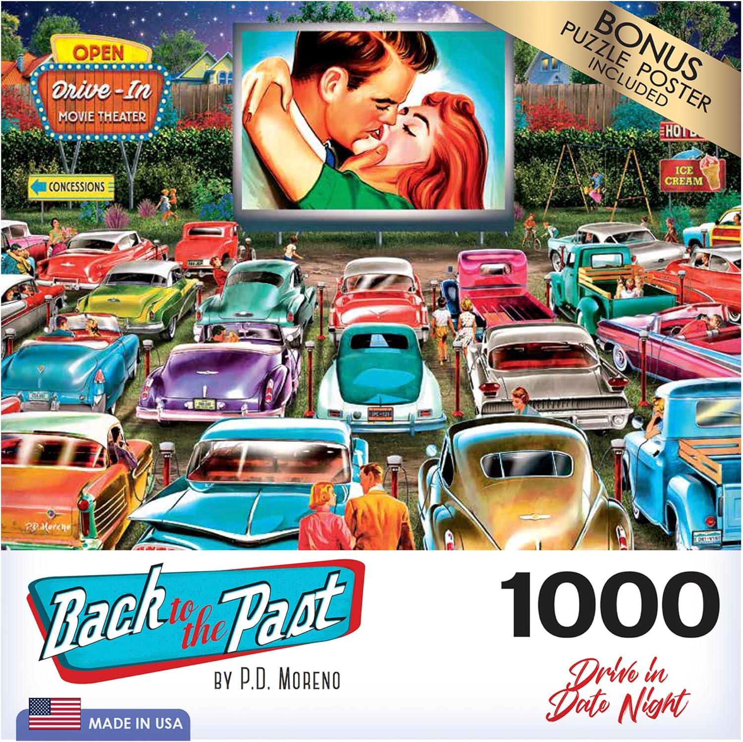 image:imageRoseArt Back to the Past Gardening with Mom 1000 Piece Jigsaw Puzzle Vintage Retro Garden Scene Puzzle for Adults Finished Size 26625 x 1925 Made in USADriveIn Date Night