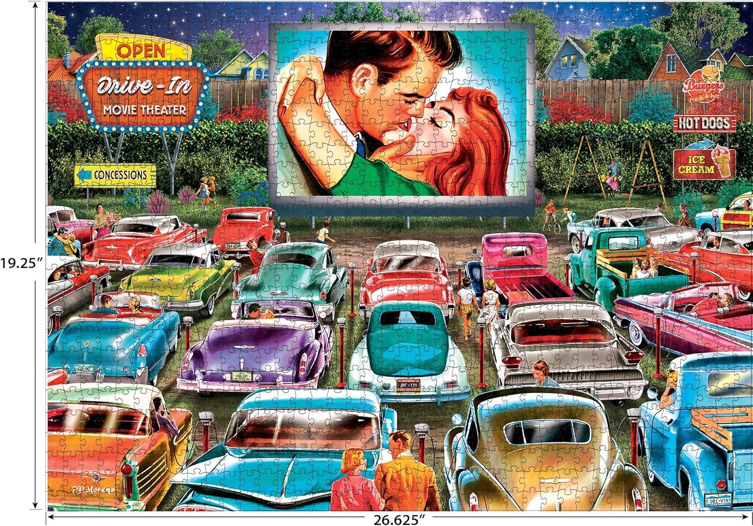 image:imageRoseArt Back to the Past Gardening with Mom 1000 Piece Jigsaw Puzzle Vintage Retro Garden Scene Puzzle for Adults Finished Size 26625 x 1925 Made in USADriveIn Date Night