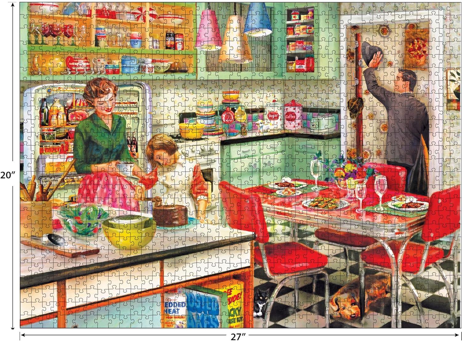 image:imageRoseArt  Back to the Past  Gardening with Mom 1000 Piece Jigsaw Puzzle  Vintage Retro Garden Scene Puzzle for Adults  Finished Size 26625 x 1925 Made in USABaking with Mom