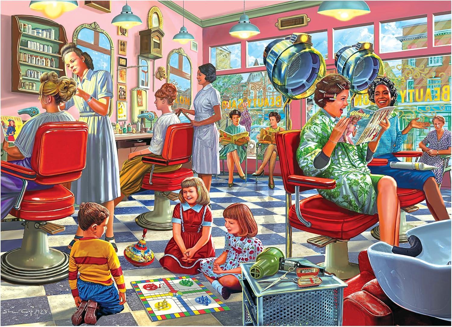 image:imageRoseArt  Back to the Past  Gardening with Mom 1000 Piece Jigsaw Puzzle  Vintage Retro Garden Scene Puzzle for Adults  Finished Size 26625 x 1925 Made in USAHairdresser Beaury Parlor
