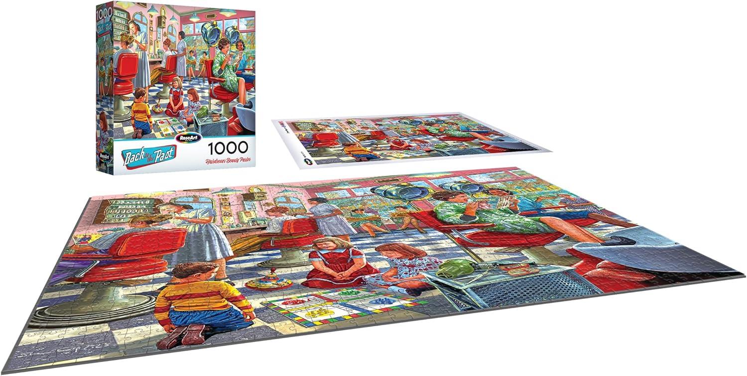 image:imageRoseArt  Back to the Past  Gardening with Mom 1000 Piece Jigsaw Puzzle  Vintage Retro Garden Scene Puzzle for Adults  Finished Size 26625 x 1925 Made in USAHairdresser Beaury Parlor