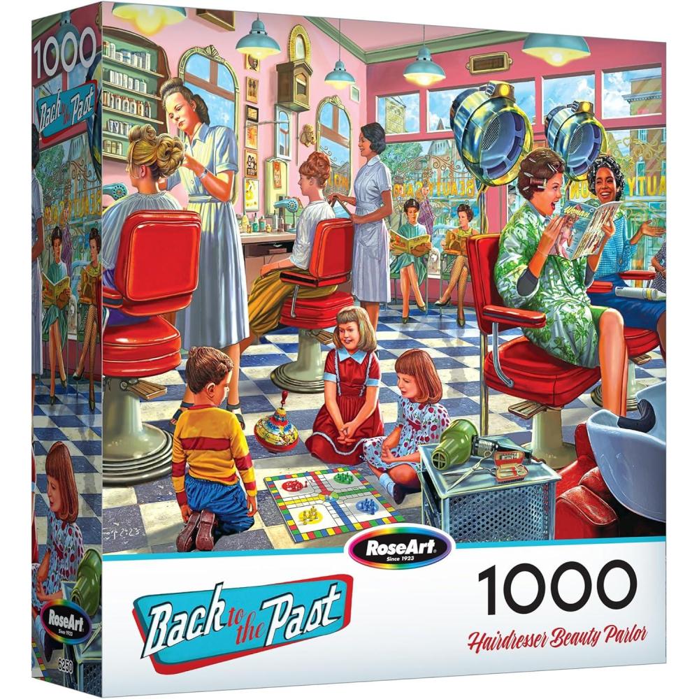image:imageRoseArt  Back to the Past  Gardening with Mom 1000 Piece Jigsaw Puzzle  Vintage Retro Garden Scene Puzzle for Adults  Finished Size 26625 x 1925 Made in USAHairdresser Beaury Parlor