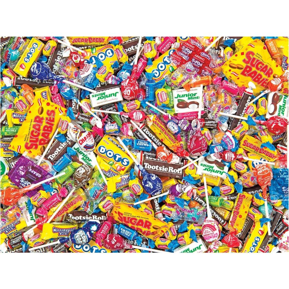 image:imageRoseArt  Snack Assortment  Tootsie Mega Mix 500 Piece Jigsaw Puzzle for Adults Candy Collage Design  Finished Size 24 x 18  Made in USA