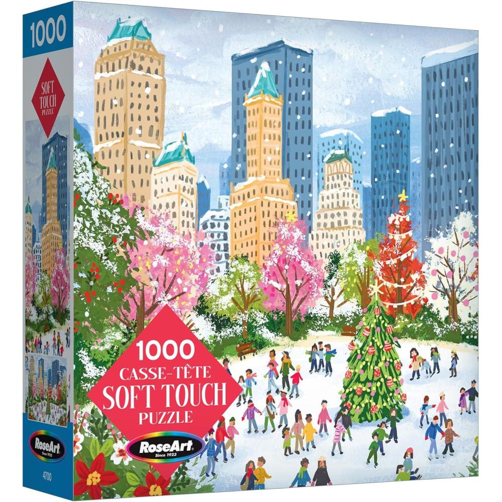 image:imageRoseArt Soft Touch Autumn Hill Cottage 1000 Piece Jigsaw Puzzle Autumn Country Scene Puzzle for Adults Made in USANew York Christmas