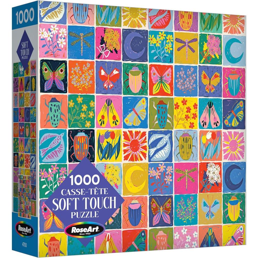 image:imageRoseArt  Soft Touch  Summer Quilt 1000 Piece Jigsaw Puzzle for Adults Colorful Modern Design Finished Size 26625 x 1925 Made in USA