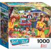 RoseArt – Back to the Past – Gardening with Mom 1000 Piece Jigsaw Puzzle – Vintage Retro Garden Scene Puzzle for Adults – Finished Size 26.625 x 19.25 Made in USA(Backyard BBQ)