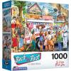 RoseArt – Back to the Past – Gardening with Mom 1000 Piece Jigsaw Puzzle – Vintage Retro Garden Scene Puzzle for Adults – Finished Size 26.625 x 19.25 Made in USA(Ice Cream Truck Day)