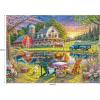 RoseArt – Soft Touch – Autumn Hill Cottage – 1000 Piece Jigsaw Puzzle, Autumn Country Scene Puzzle for Adults – Made in USA(Backyard)