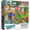 RoseArt – Back to the Past – Gardening with Mom 1000 Piece Jigsaw Puzzle – Vintage Retro Garden Scene Puzzle for Adults – Finished Size 26.625 x 19.25 Made in USA(Gardening With Mom)