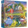 RoseArt – Soft Touch – Autumn Hill Cottage – 1000 Piece Jigsaw Puzzle, Autumn Country Scene Puzzle for Adults – Made in USA(Backyard)