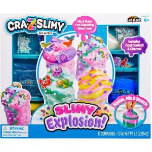 CRA-Z-Slimy DIY Slime Kit for Girls – Sparkle Fantasy Theme with Unicorns, Mermaids, & More, Scented Butter & Glitter Slimes, Arts & Crafts Gift for Kids 6+(Slimy Explosion)