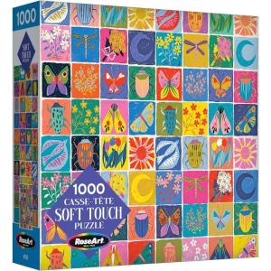 RoseArt – Soft Touch – Summer Quilt 1000 Piece Jigsaw Puzzle for Adults, Colorful Modern Design Finished Size 26.625 x 19.25 Made in USA