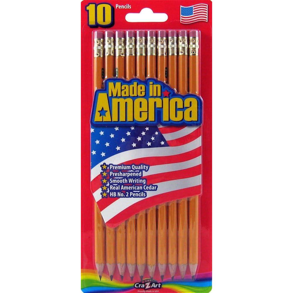 image:imageCraZart Yellow No2 Pencil Pack with Eraser Caps Grips Sharpener 14 Count 12000Assorted10 Count Pack of 1