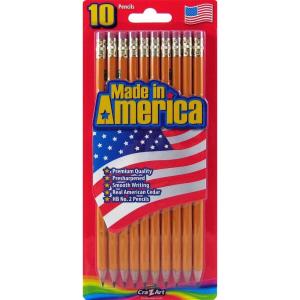 Cra-Z-art Yellow No.2 Pencil Pack with Eraser Caps, Grips, Sharpener, 14 Count (12000),Assorted(10 Count (Pack of 1))