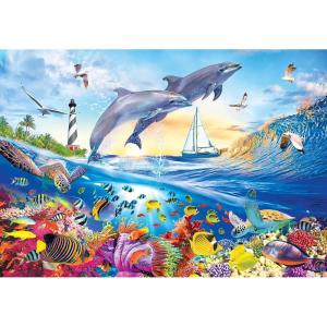 RoseArt – Kodak Premium – Playful Summer Dolphins – 1500 Piece Jigsaw Puzzle for Adults(Playful Summer Dolphins)