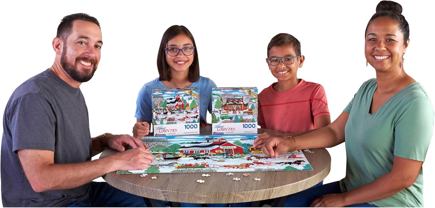image:imageRoseArt MiniShaped Main Street 500 Piece Jigsaw Puzzle for AdultsJingle Bell Sleigh Society