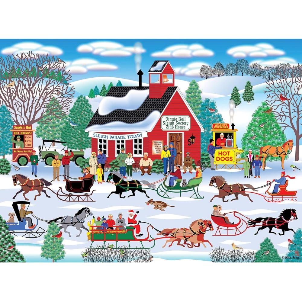 image:imageRoseArt  MiniShaped  Main Street  500 Piece Jigsaw Puzzle for AdultsJingle Bell Sleigh Society