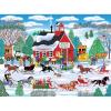 RoseArt – Mini-Shaped – Main Street – 500 Piece Jigsaw Puzzle for Adults(Jingle Bell Sleigh Society)