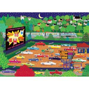 RoseArt – Mini-Shaped – Main Street – 500 Piece Jigsaw Puzzle for Adults(Date Night Drive in)