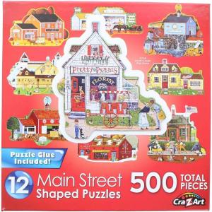 RoseArt – Mini-Shaped – Main Street – 500 Piece Jigsaw Puzzle for Adults(Main Street)