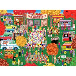 RoseArt – Mini-Shaped – Main Street – 500 Piece Jigsaw Puzzle for Adults(Quilting In The Square)
