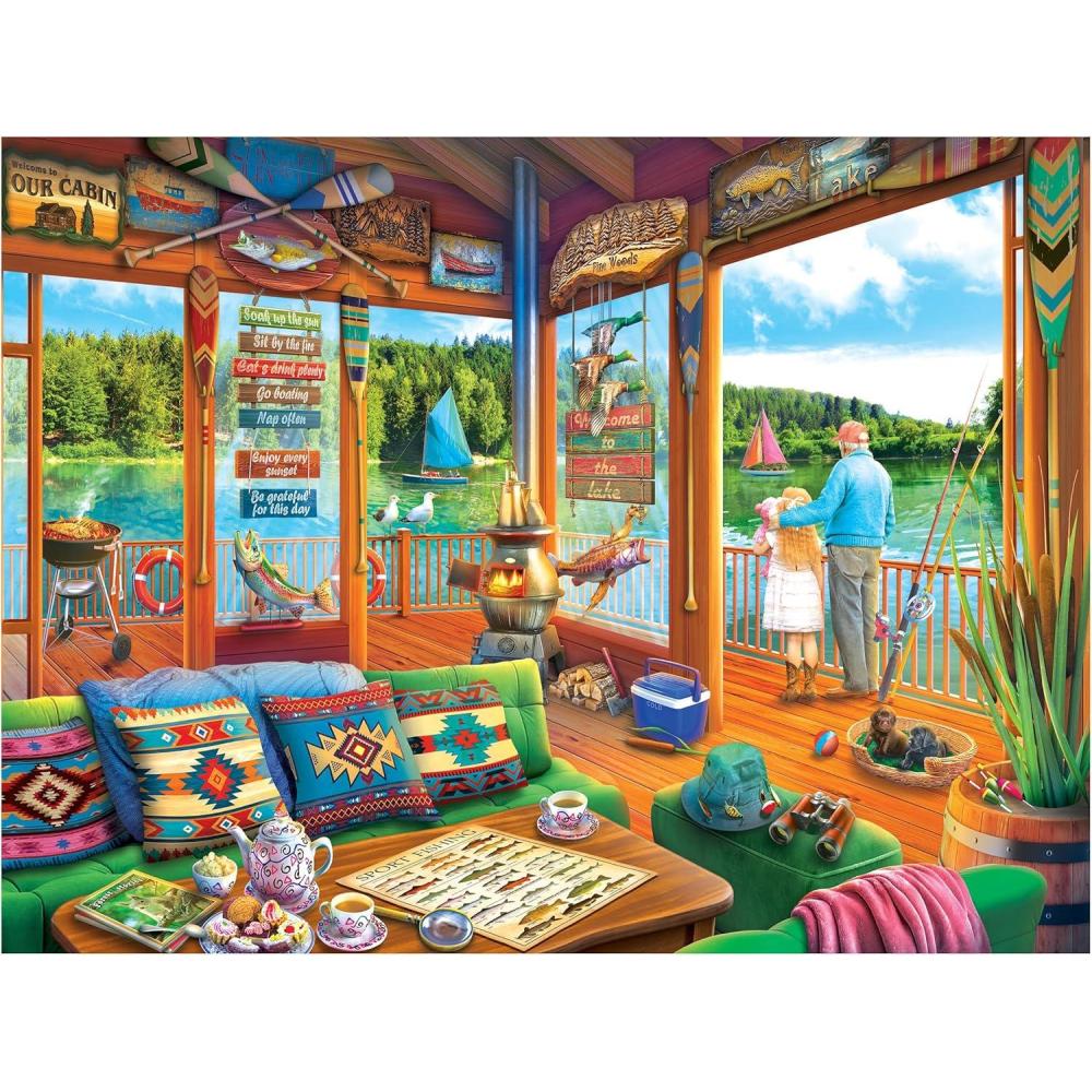 image:imageRoseArt Kodak Premium The Daily Grind Coffee Shop 350 Piece Jigsaw Puzzle Cozy Autumn Coffee Shop Scene Adult Puzzle Finished Size Approx 18 x 24 Made in USAThe Lake House