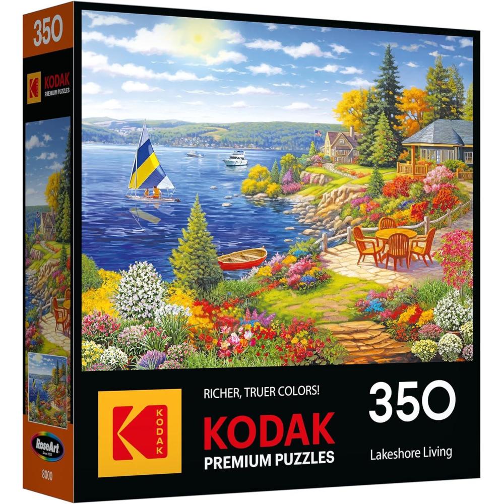 image:imageRoseArt Kodak Premium The Daily Grind Coffee Shop 350 Piece Jigsaw Puzzle Cozy Autumn Coffee Shop Scene Adult Puzzle Finished Size Approx 18 x 24 Made in USALakeshore Living