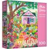 RoseArt – Olivia Gibbs – Coastal Cottage Town 300 Piece Jigsaw Puzzle, Serene Seaside Vacation Scene – Adult Puzzle – Finished Size Approx. 18″ x 24″, Made in USA(Floral Garden)