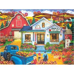 RoseArt – Kodak Premium – The Daily Grind Coffee Shop 350 Piece Jigsaw Puzzle – Cozy Autumn Coffee Shop Scene – Adult Puzzle – Finished Size Approx. 18″ x 24″, Made in USA(Junior’s Farmer Market)