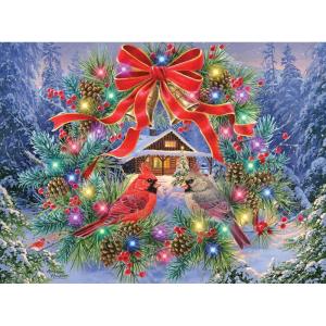 RoseArt – Abraham Hunter Light Up – Deck The Halls – 500 Piece Jigsaw Puzzle for Adults(Deck The Halls)