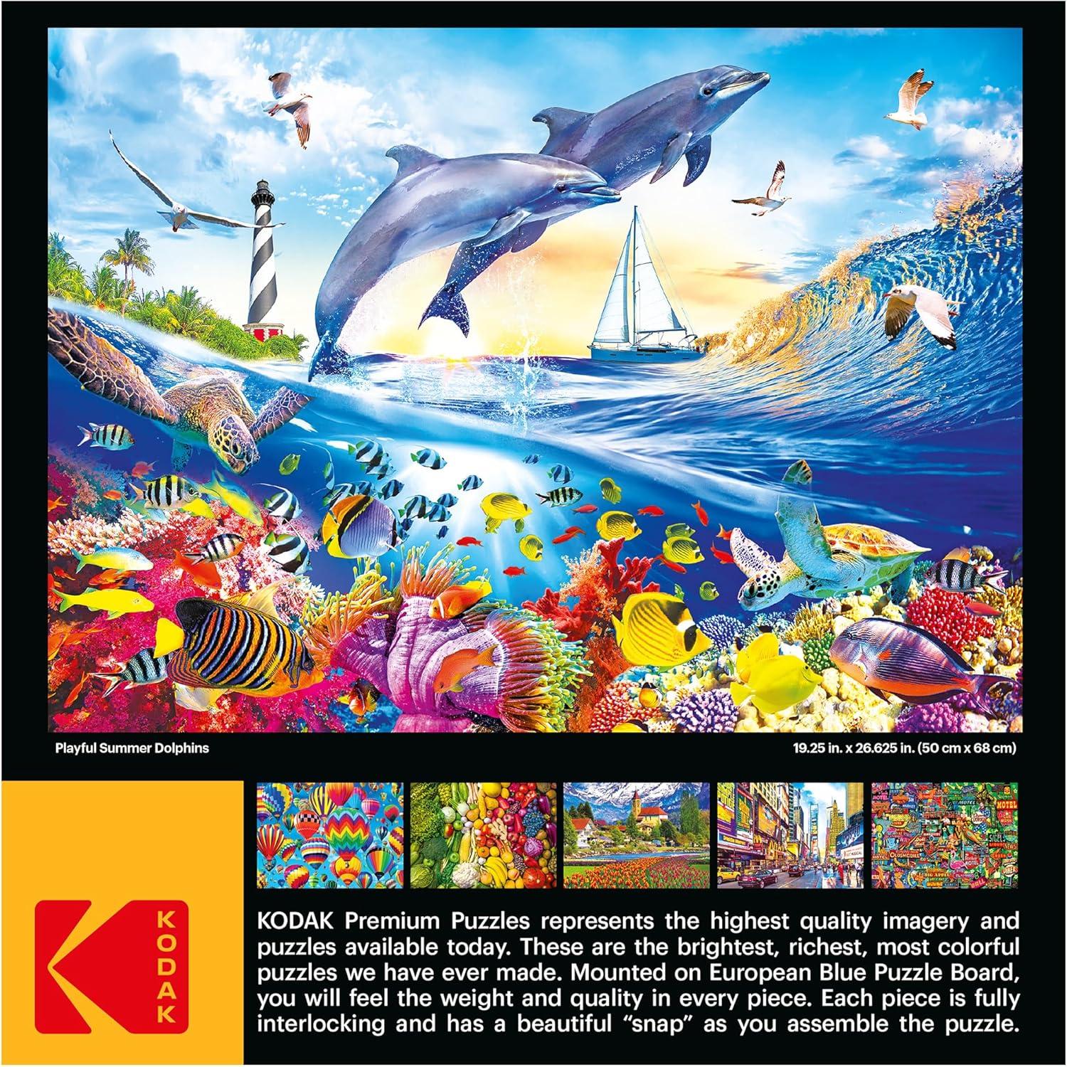 image:imageRoseArt Kodak Premium Playful Summer Dolphins 1000 Piece Jigsaw Puzzle for Adults