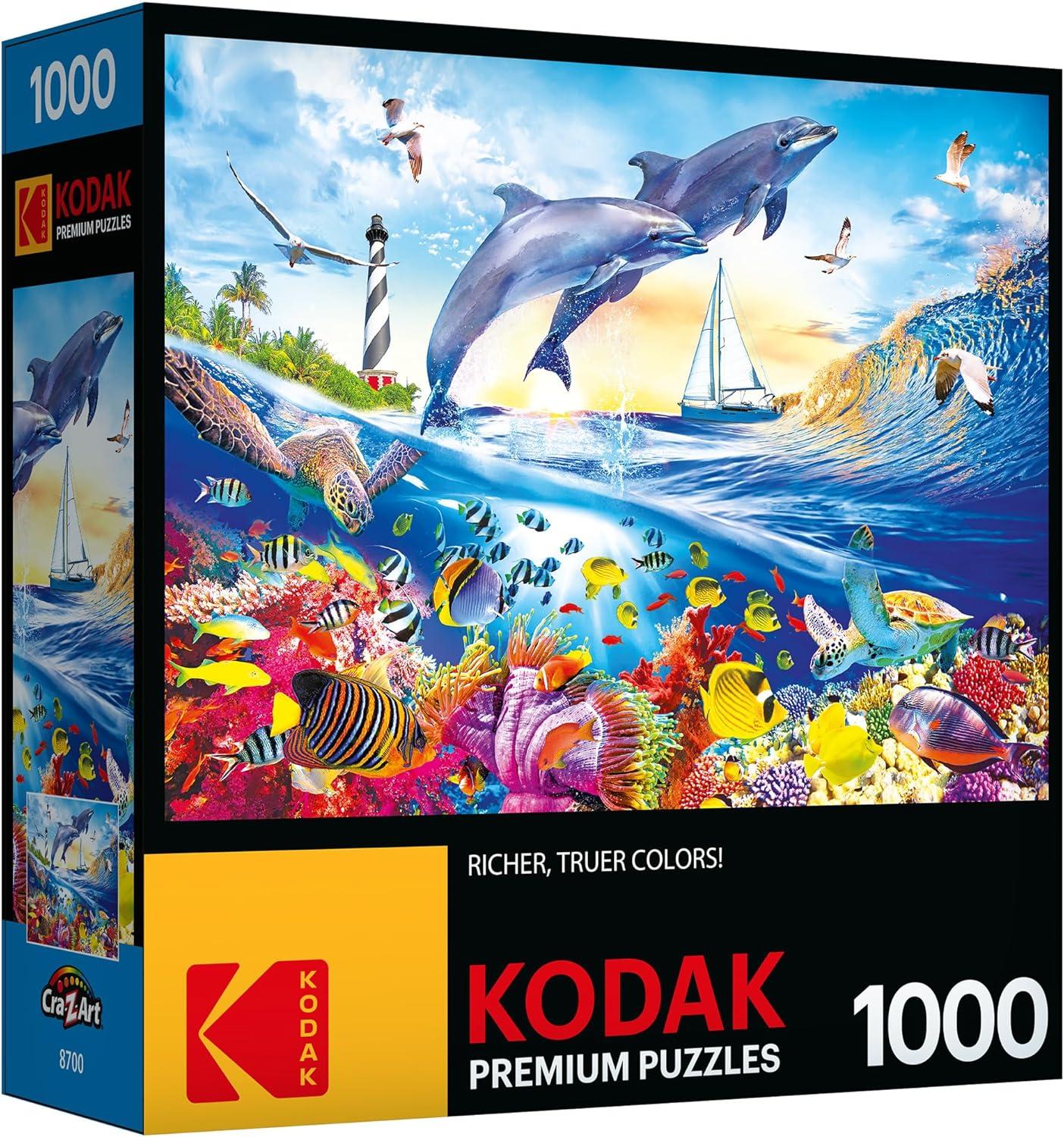 image:imageRoseArt Kodak Premium Playful Summer Dolphins 1000 Piece Jigsaw Puzzle for Adults