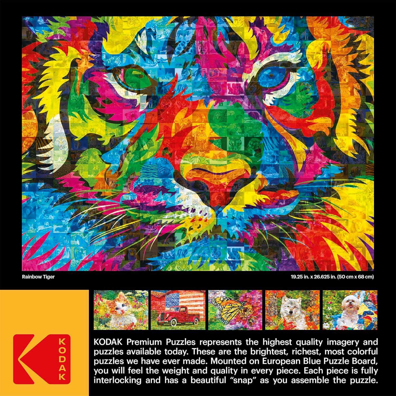 image:imageRoseArt Kodak Premium Mosaics Rainbow Tiger 750 Piece Jigsaw Puzzle for Adults