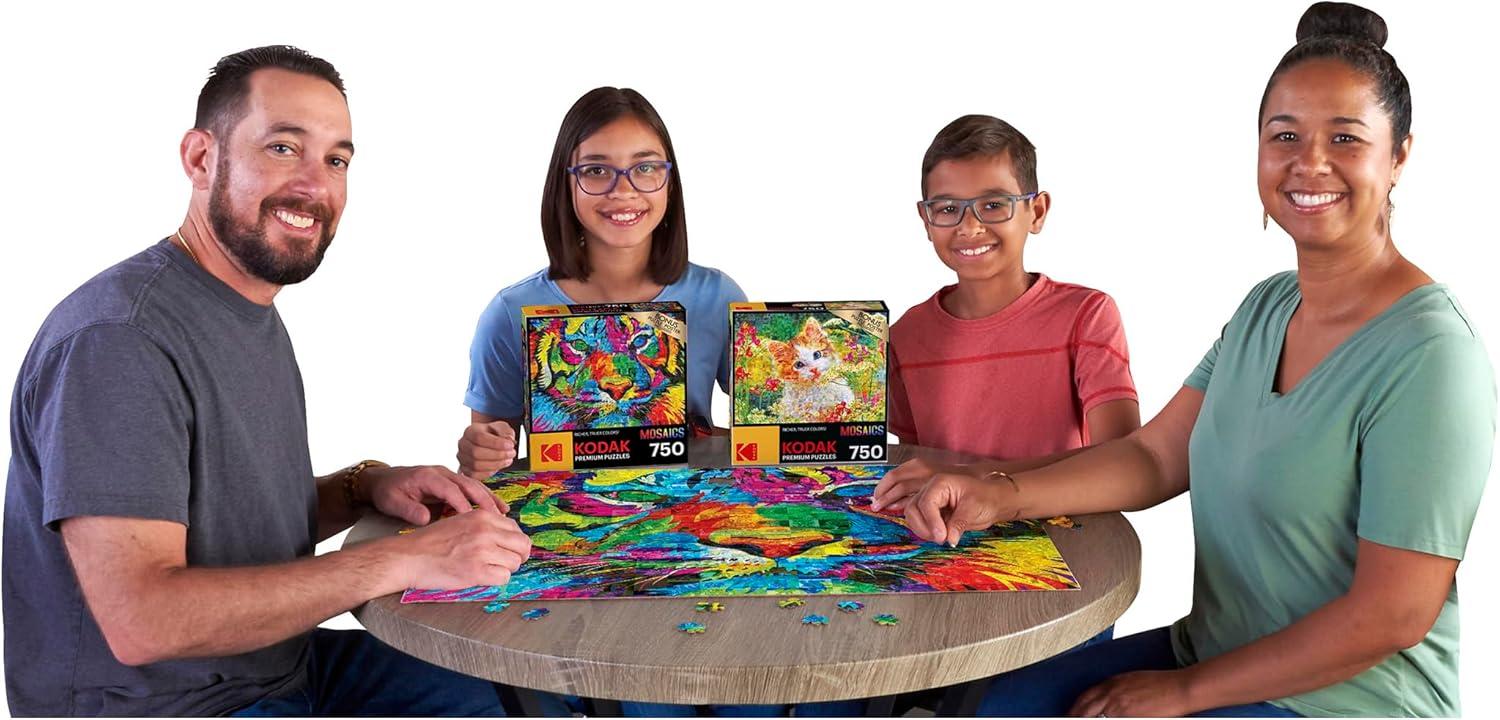 image:imageRoseArt Kodak Premium Mosaics Rainbow Tiger 750 Piece Jigsaw Puzzle for Adults