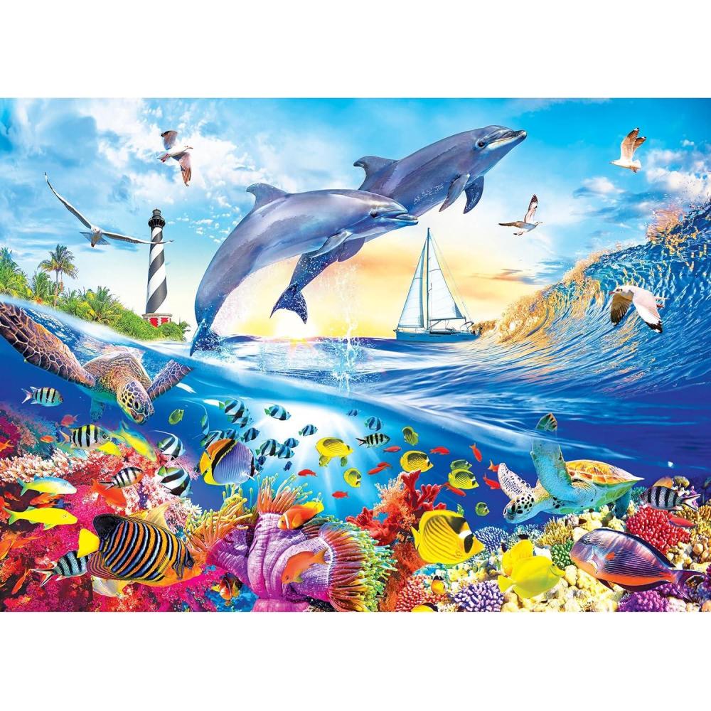 image:imageRoseArt  Kodak Premium  Playful Summer Dolphins  1000 Piece Jigsaw Puzzle for Adults