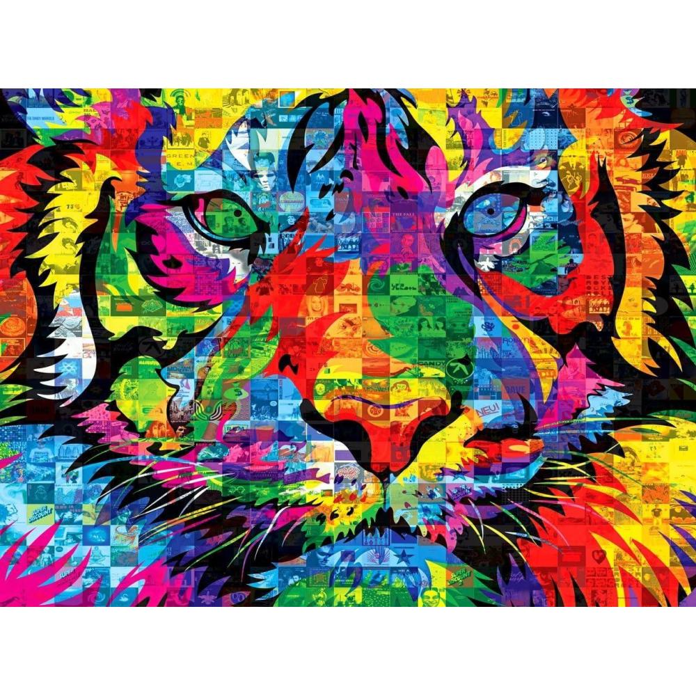 image:imageRoseArt  Kodak Premium Mosaics  Rainbow Tiger  750 Piece Jigsaw Puzzle for Adults