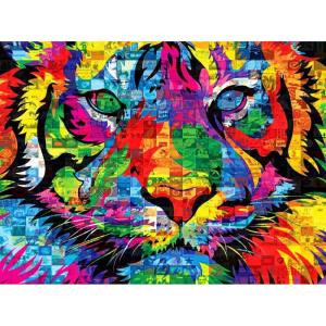 RoseArt – Kodak Premium Mosaics – Rainbow Tiger – 750 Piece Jigsaw Puzzle for Adults
