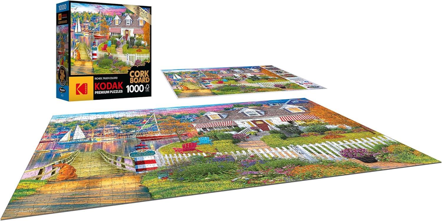 image:imageRoseArt Kodak Premium Cork Lakeside Home 1000 Piece Jigsaw Puzzle for AdultsCharles Harbor