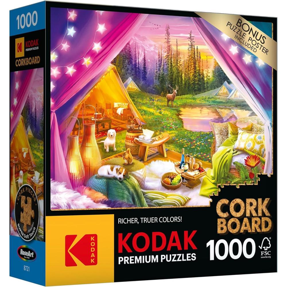 image:imageRoseArt Kodak Premium Cork Lakeside Home 1000 Piece Jigsaw Puzzle for AdultsGlamping