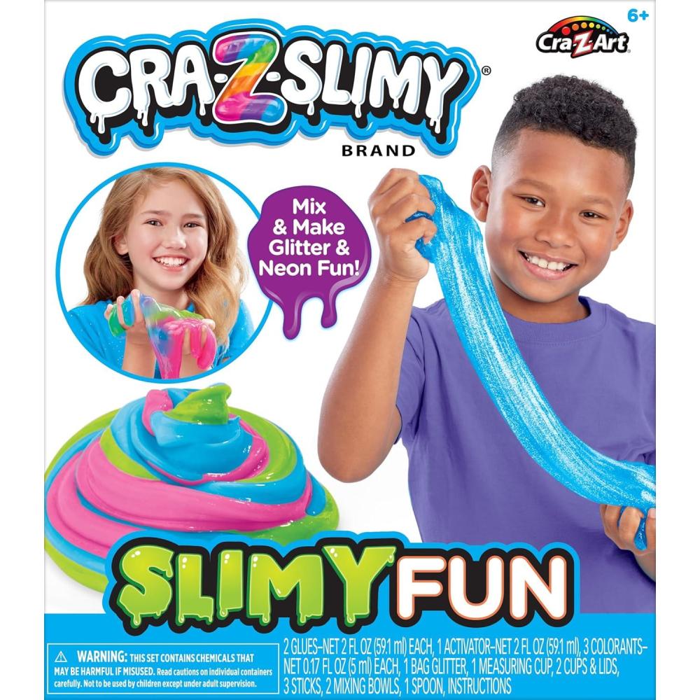 image:imageCRAZSlimy Fun Kit  Make Your Own Slime Glitter Slime Neon Slime Stretchy Slime Ages 6 and Up