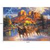 RoseArt – Abraham Hunter – Catching Rays Lighthouse – 1000 Piece Jigsaw Puzzle for Adults(Mountain Horses)