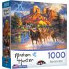 RoseArt – Abraham Hunter – Catching Rays Lighthouse – 1000 Piece Jigsaw Puzzle for Adults(Mountain Horses)